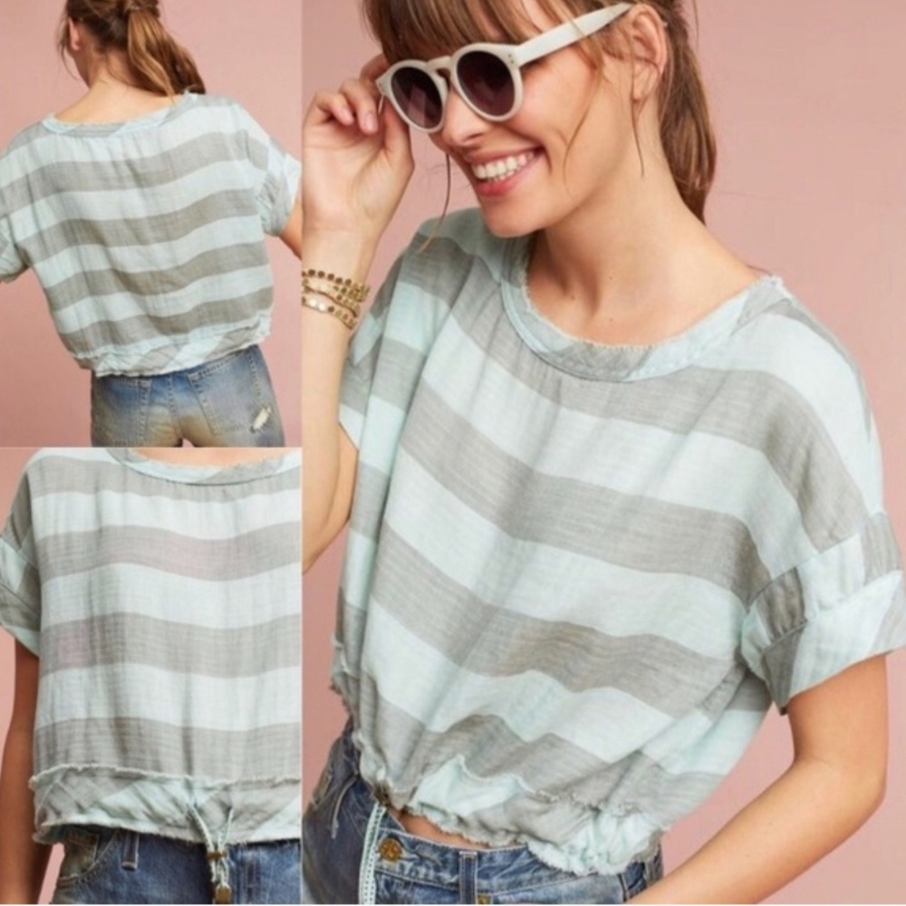 Anthropologie  AKEMI+KIN breeze stripped crop top